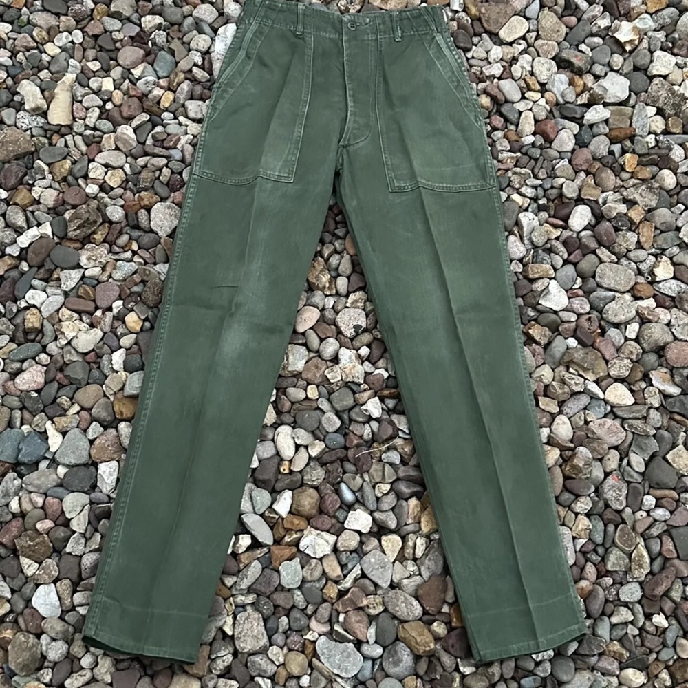 Vtg Sateen Pants Military US Army Vietnam War OG-107 60s Size Small